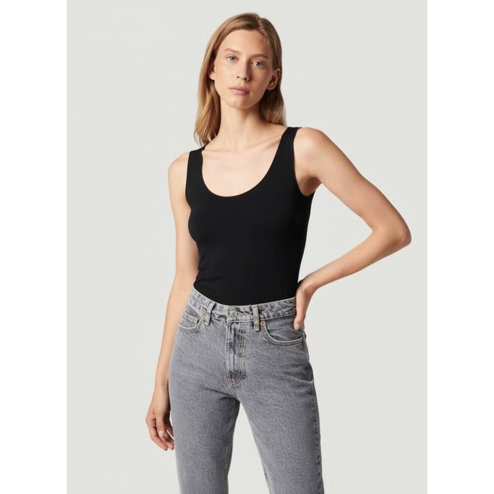 Majestic Filatures Soft Touch Tank Top in Noir Black 3 L